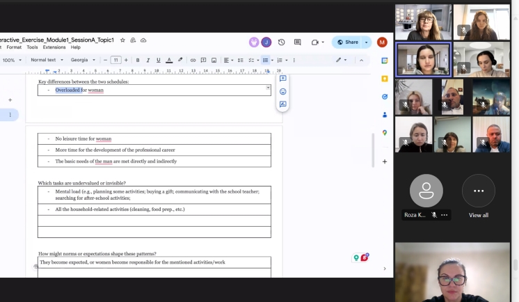 ОБУЧАЮЩИЕ СЕМИНАРЫ ПО ГЕНДЕРНОМУ РАВЕНСТВУ В ЕС В ПРОЕКТЕ ERIK