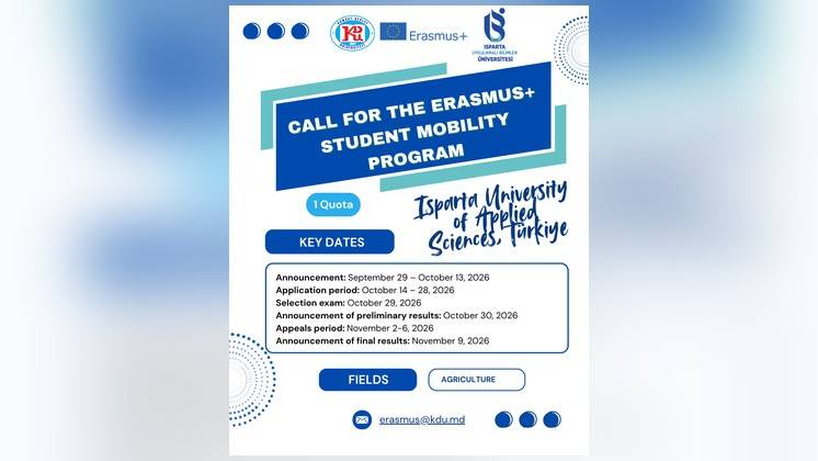 T&uuml;rkiye Isparta Uygulamalı Bilimler &Uuml;niversitesi Erasmus+ &Ouml;ğrenci &Ouml;ğrenim Hareketliliği Programı Başvuru Duyurusu &mdash; 2027 Bahar D&ouml;nemi