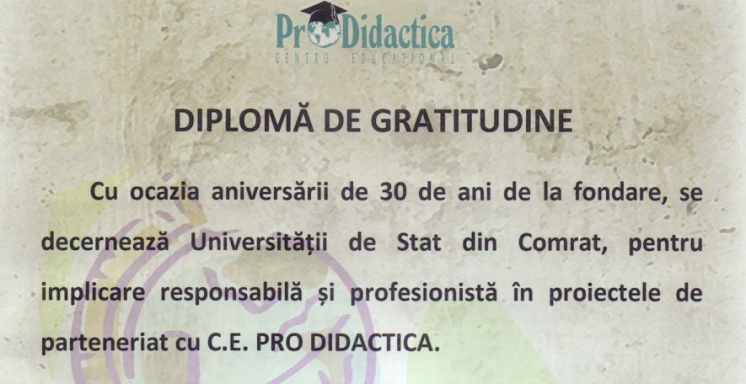 La Mulți Ani Universității din Comrat!