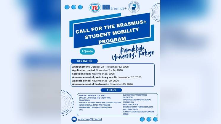 Pamukkale &Uuml;niversitesi&rsquo;nde Erasmus+ Student Mobility for Studies Programına Katılım İ&ccedil;in Başvuru &Ccedil;ağrısı, T&uuml;rkiye &mdash; 2026&ndash;2027