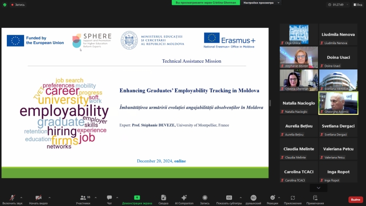 Participation of Faculty and Staff of the International Relations Department of Comrat State University in the Online Seminar “Enhancing Graduates’ Employability Tracking in Moldova”