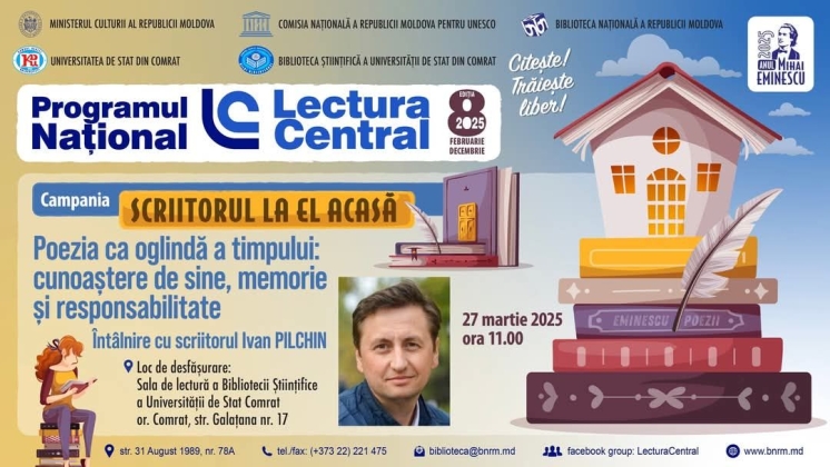 În sala de lectură a Bibliotecii Științifice a Universității de Stat din Comrat a avut loc o întâlnire creativă cu poetul Ivan Pilchin