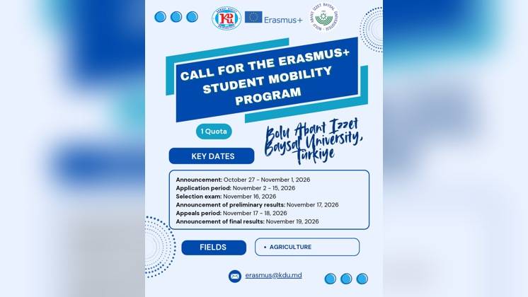 Apel pentru depunerea candidaturilor la programul ErasmusStudent Mobility for Studies la Universitatea Bolu Abant İzzet Baysal, Turcia