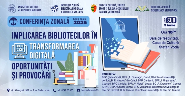 Biblioteca Științifică a Universității de Stat din Comrat a participat la conferința zonală „Participarea bibliotecilor la transformarea digitală: oportunități și provocări”