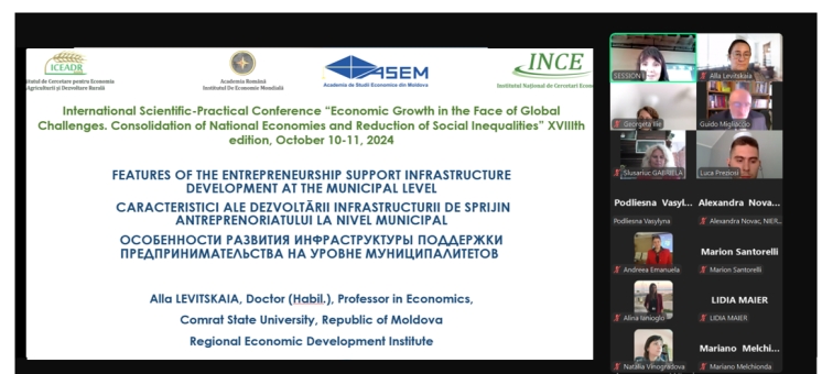Profesor de la Universitatea de Stat Comrat a prezentat rezultatele cercetărilor &icirc;n domeniul sprijinirii afacerilor și infrastructurii pentru municipalitate &icirc;n cadrul unei conferințe științifice și practice&nbsp;internaționale