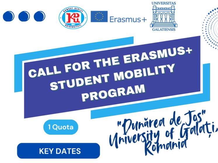 Apel pentru depunerea candidaturilor la programul Erasmus+ Student Mobility for Studies la Universitatea &bdquo;Dunărea de Jos&rdquo; din Galați, Rom&acirc;nia