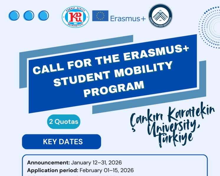Приём заявок на участие в программе Erasmus+ Student Mobility for Studies в Университете Чанкыры Каратекин, Турция